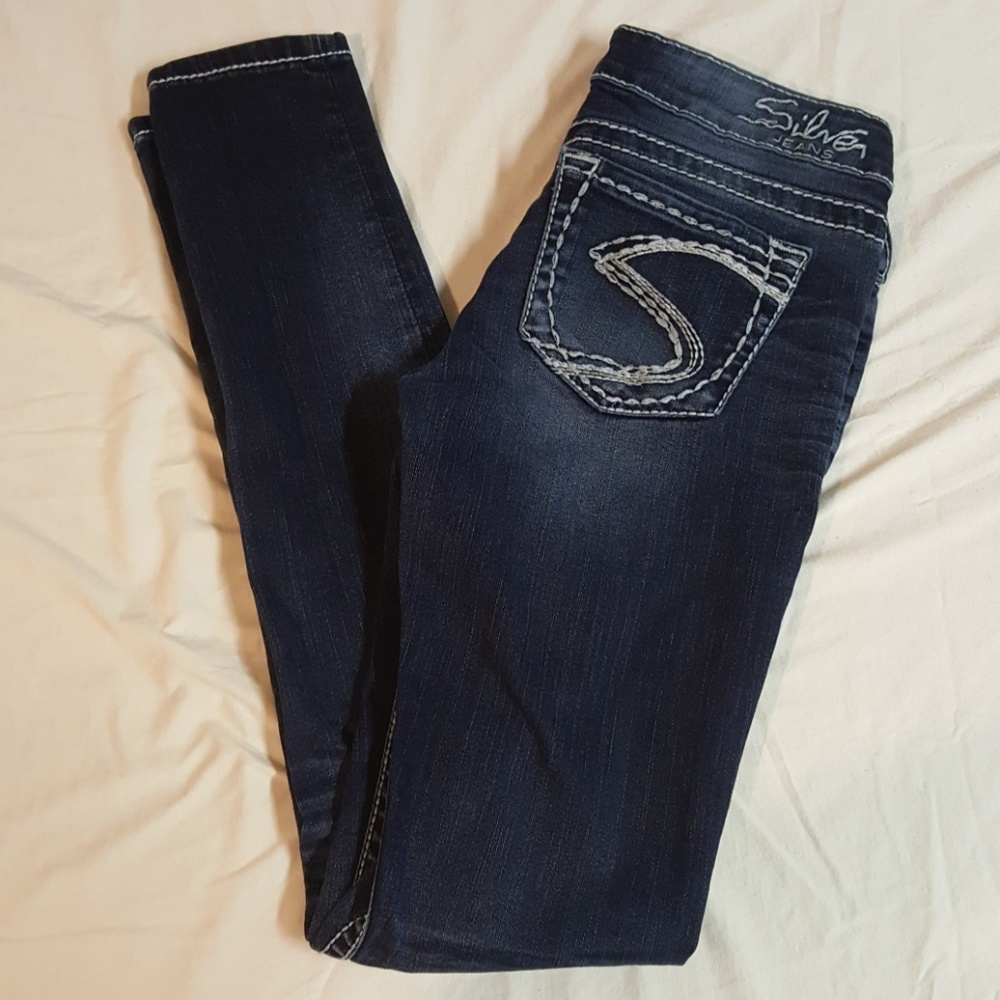 Silver Skinny Jeans